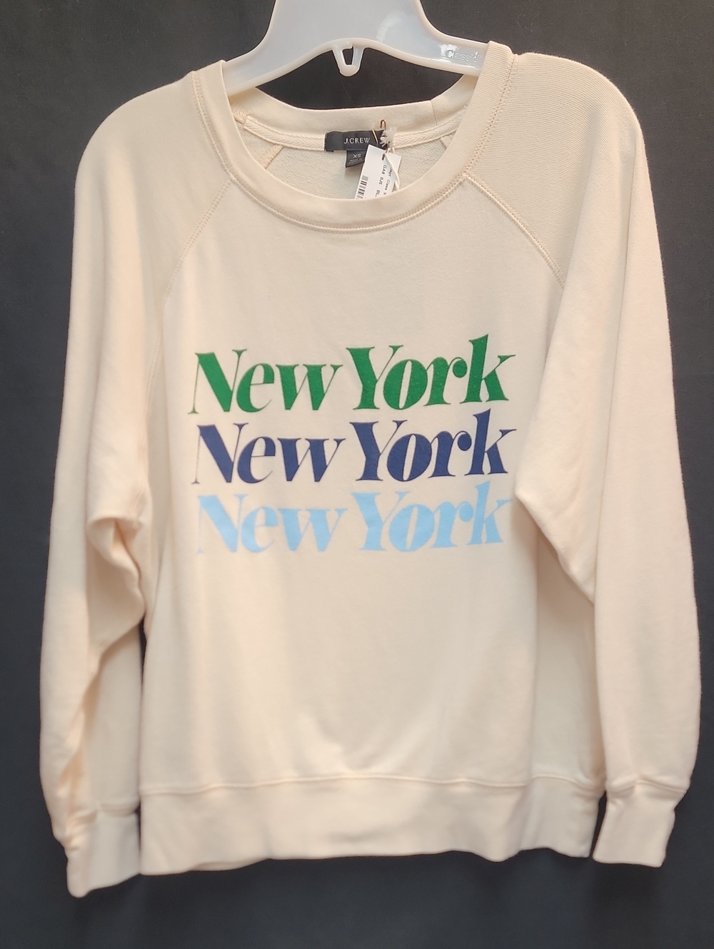 J. Crew Cream New York Trio Graphic Sweatshirt